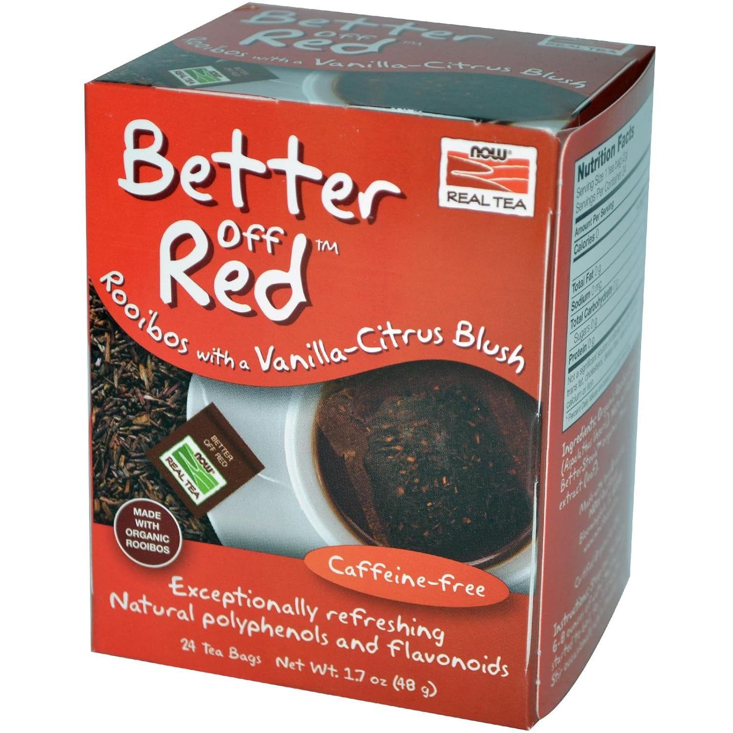 Now Foods Better Off Red Rooibos Tea - 24 Tea Bags 3 Pack