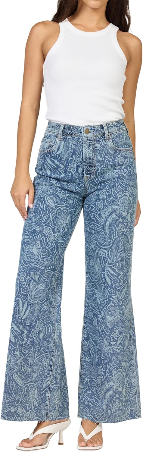 DEAR JOHN Fiona Wide Leg Women's Jeans High Rise Highwaisted Denim Classic Fit Full Inseam