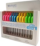 Westcott School Left and Right Handed Kids Scissors, 5" Blunt, Pack of 12, Assorted