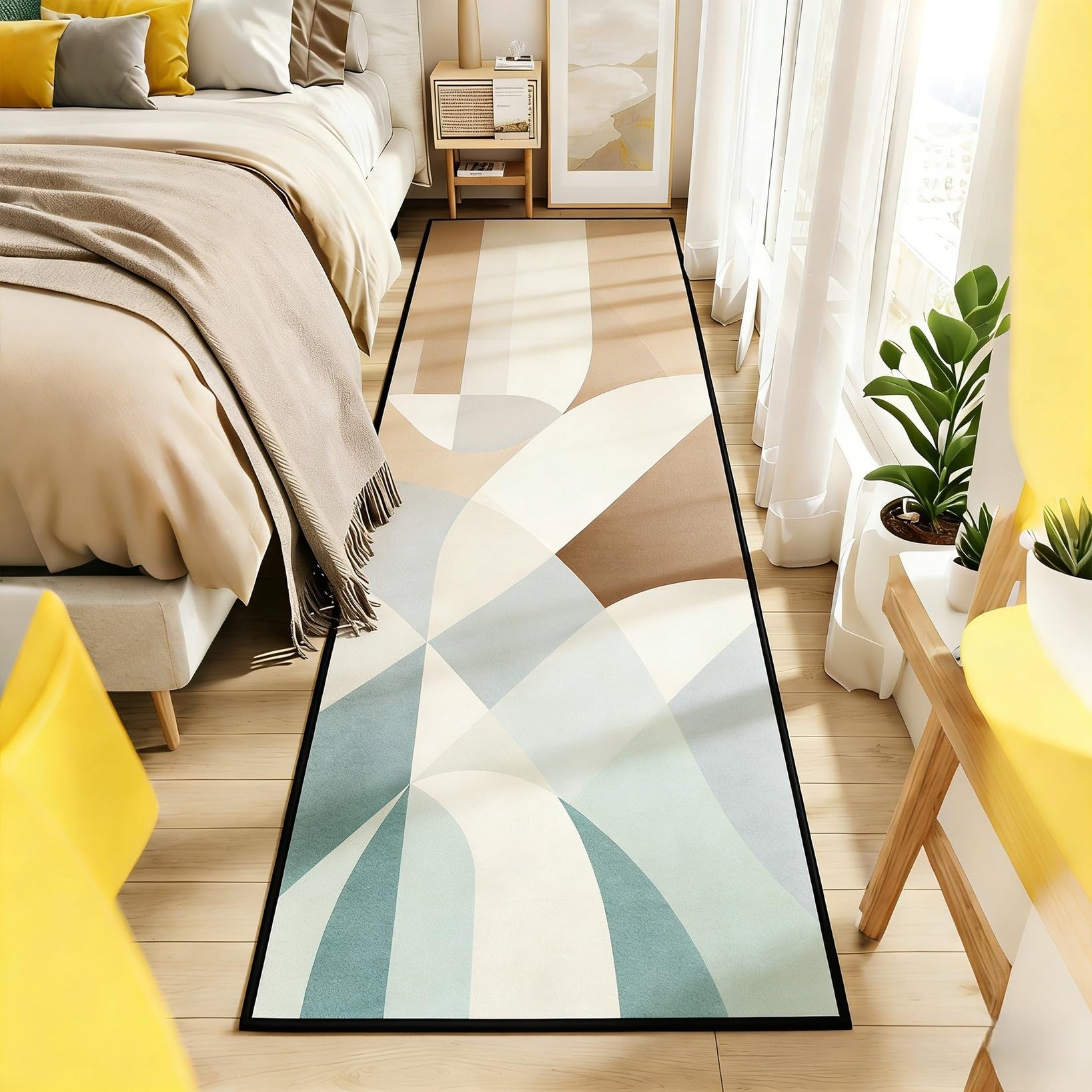 Alfombra de pasillo 60x180 cm lavable antideslizante de pelo corto moderna