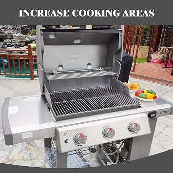 Uniflasy 66044 Stainless Warming Rack for Weber Genesis II 300