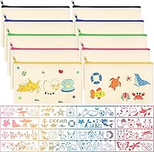Yoosso 10 Stück DIY Blanko Stoffbeutel Set, Stoff Federmäppchen, Federmäppchen,Reise Kulturbeutel, Segeltuch Kosmetiktasche, 21 x 12 CM