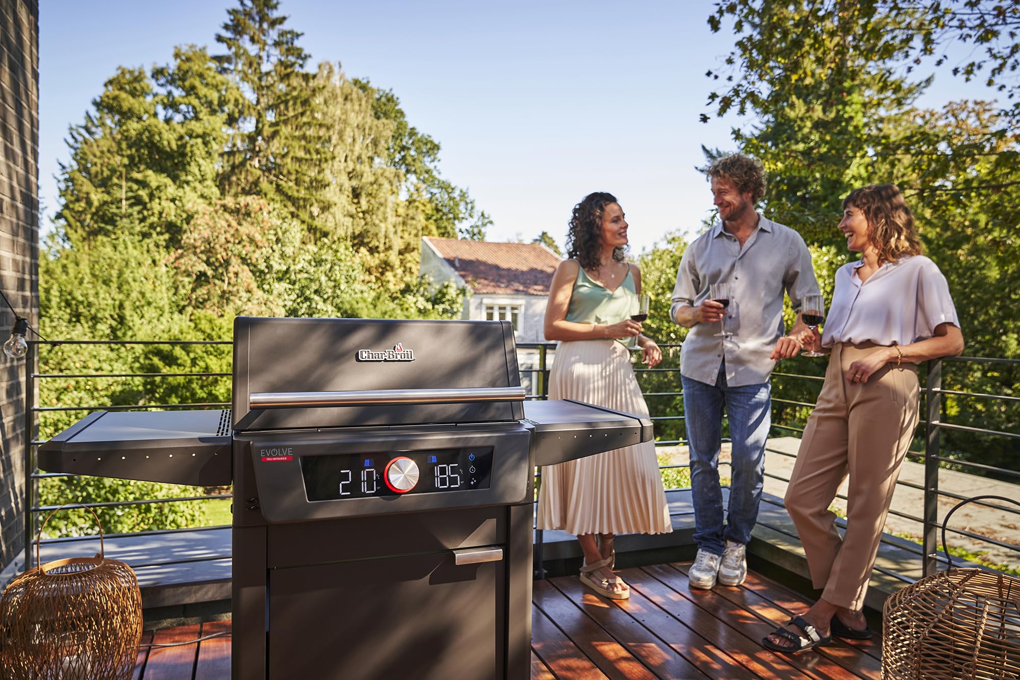 Char-Broil Barbacoa Eléctrico Evolve - Barbacoa con E-Power 90-370°C, control a través de la aplicación, función de limpieza, calor preciso en dos zonas