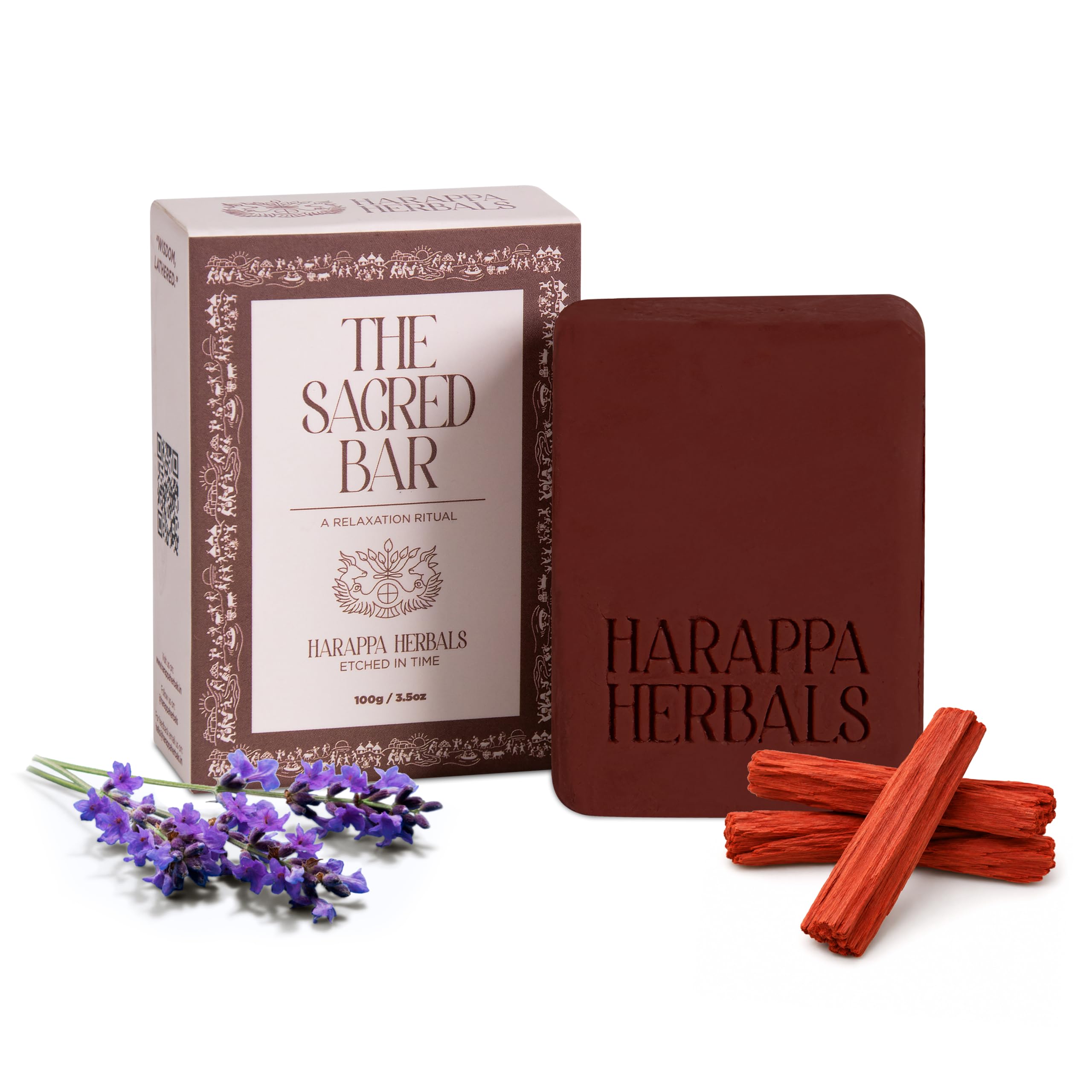 The Sacred Bar Herbal Soap, Relaxation Ritual, 100g Handmade soap. Red Sandalwood Powder, Sandalwood essential oil, Eucalyptus and Lemon essential oil. 100% coconut oil.-image-37