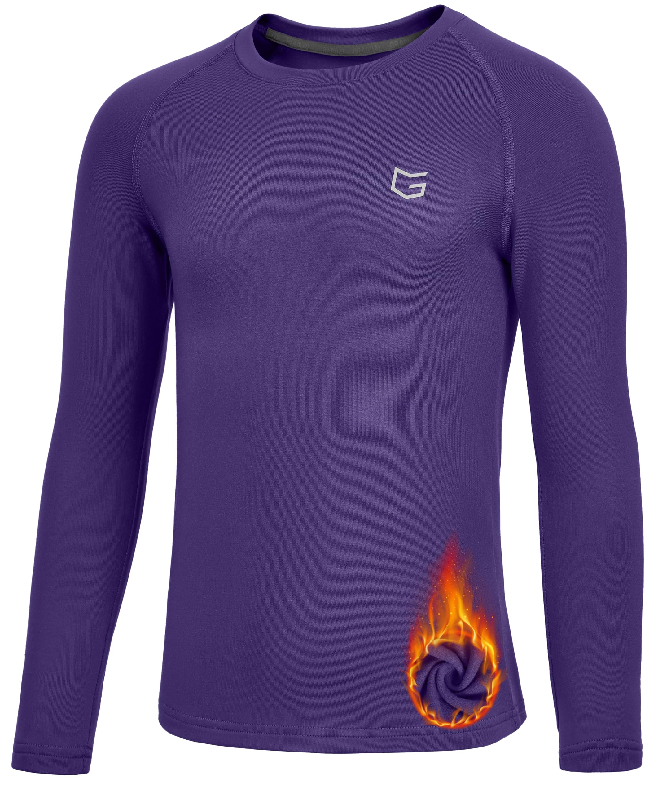 G Gradual Youth Boys Compression Thermal Shirt Long Sleeve Fleece Undershirt for Boy Football Baseball Soccer Base Layer