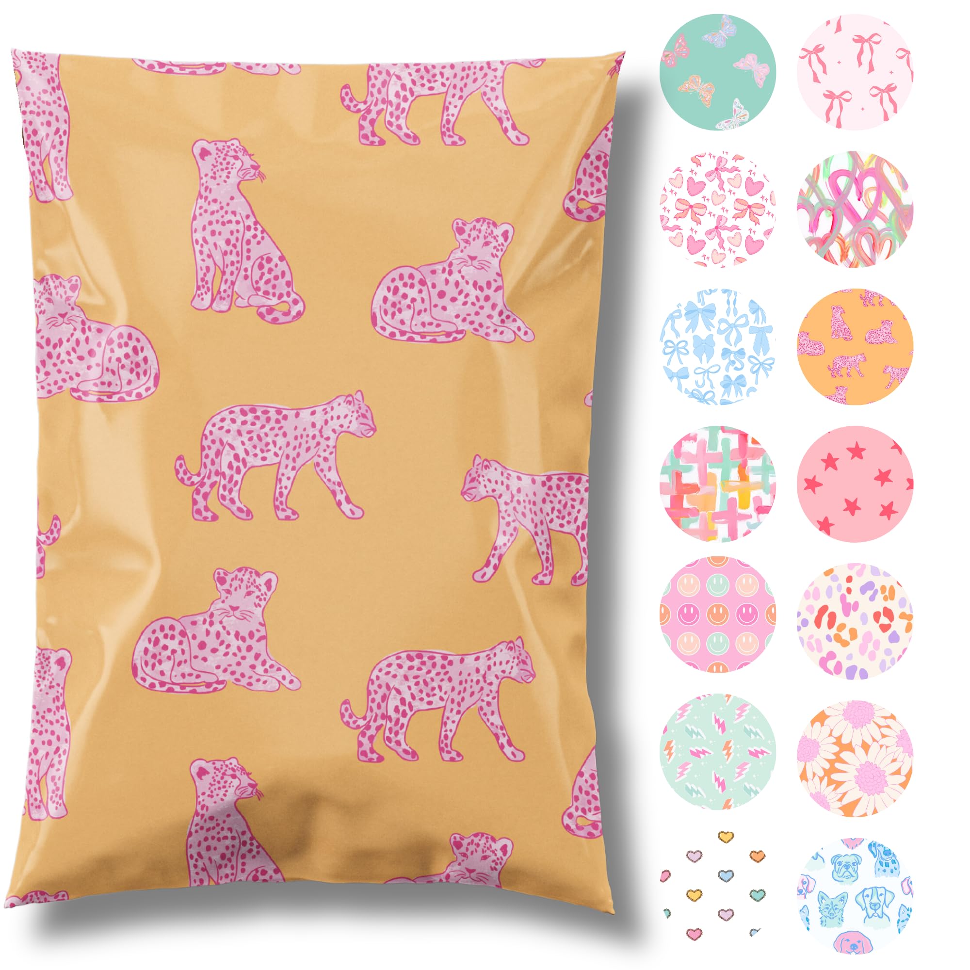 Pretty Package Store 6x9 Designer Poly Mailer 100 Pack Heavy Duty Waterproof Self Seal Shipping Bags for Small Business Large Mailing Envelopes Bulk