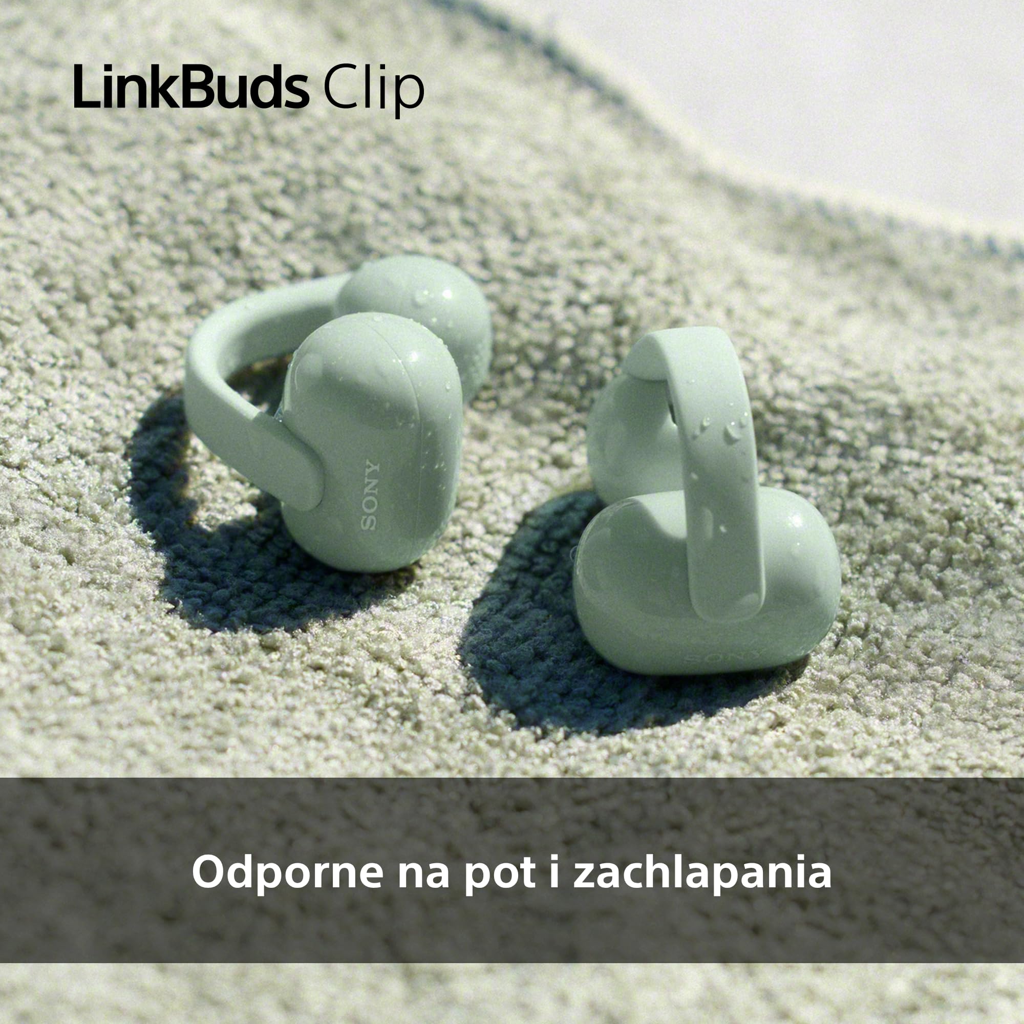 Sony LinkBuds Clip otwarte słuchawki z klipsem, 3 tryby słuchania i bogate brzmienie, IPX4, wyraźne rozmowy, do 37 h na baterii, asystent AI, sterowanie dotykiem, iOS i Android – Lawendowe