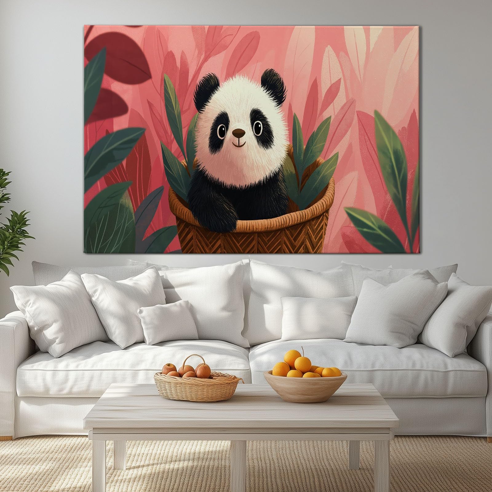 Generisch Obrazy na płótnie, animowana panda 120 x 60 cm, nowoczesna dekoracja ścienna, obraz na płótnie, obrazy ścienne, druk artystyczny, do salonu, sypialni, pokoju dziecięcego, dekoracja