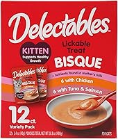 Vista 12 de Delectables Bisque Kitten - Golosinas húmedas para gatos, atún y pollo (paquete de 12) (el embalaje puede variar)