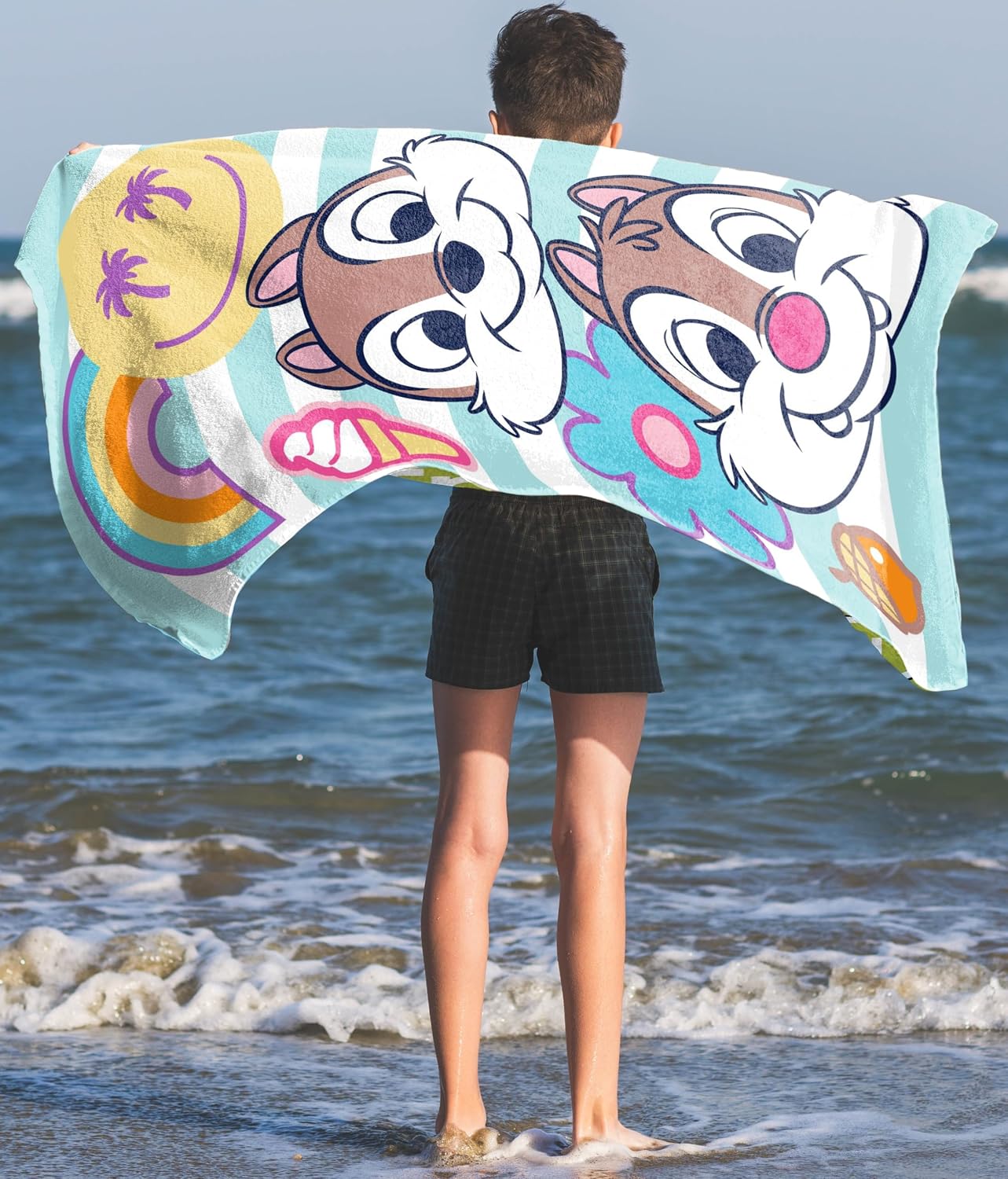 Disney Chip & Dale Bath Pool Beach Towel - Kids Super Soft & Absorbent 100% Cotton Towel, Measures 28 x 58