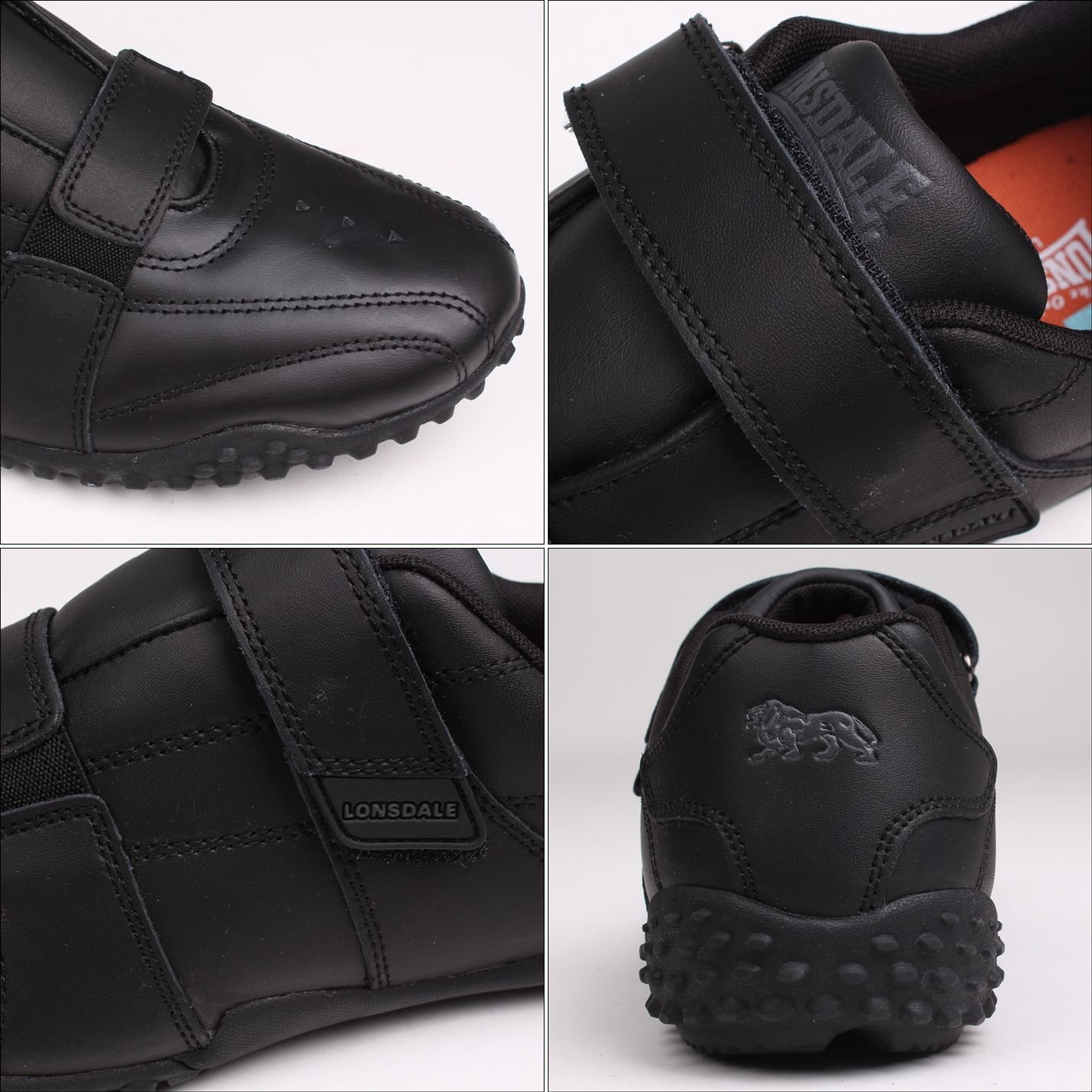 Lonsdale Fulham męskie buty sportowe z zapięciem na rzepy, czarny - czarny - 43 EU