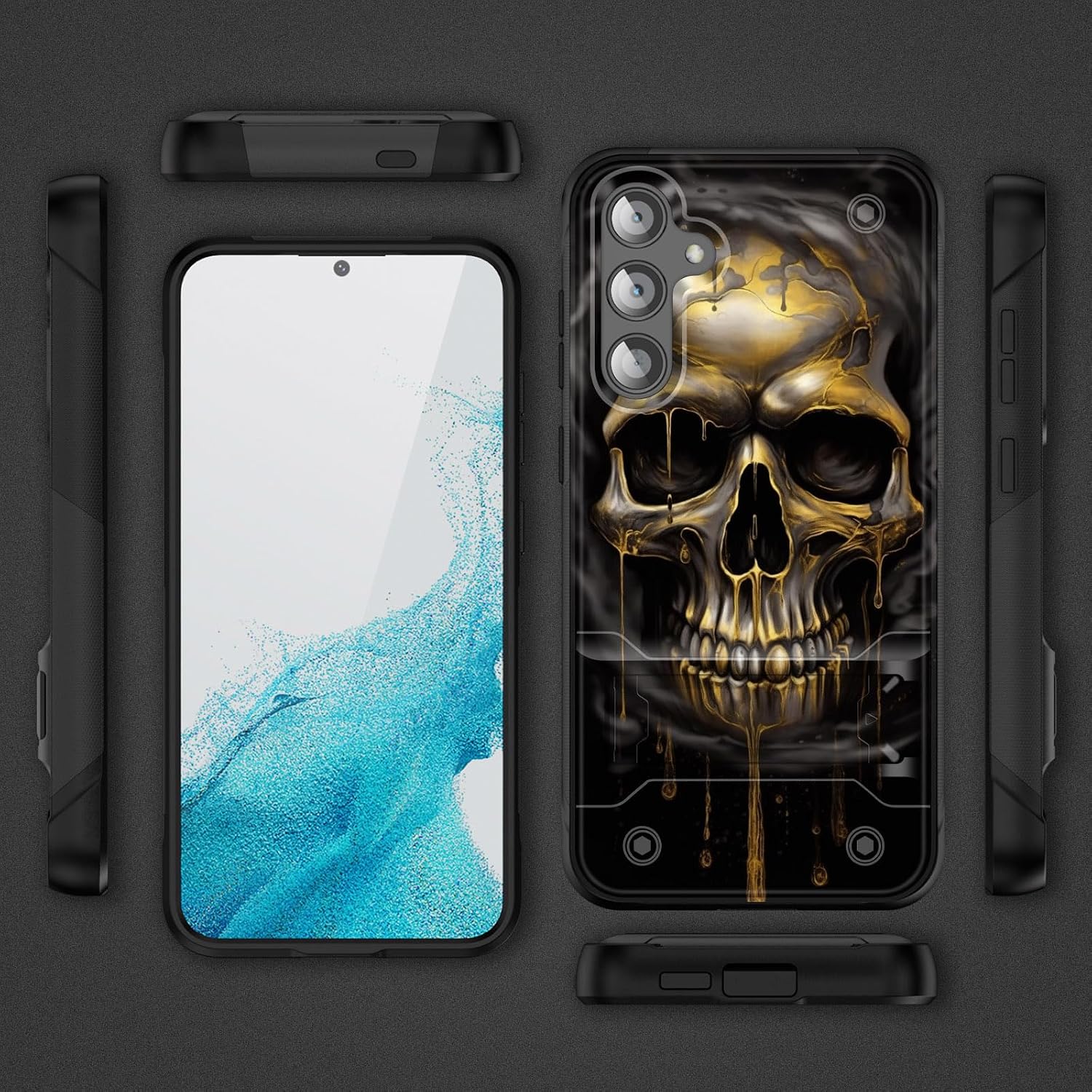 for Galaxy S25 Plus Case with Kickstand,Dual Layer Hybrid Hard PC & Soft Silicone Rugged Shockproof Protective Phone Case for Samsung Galaxy S25 Plus 6.7" 2025,Funny Skull image 3