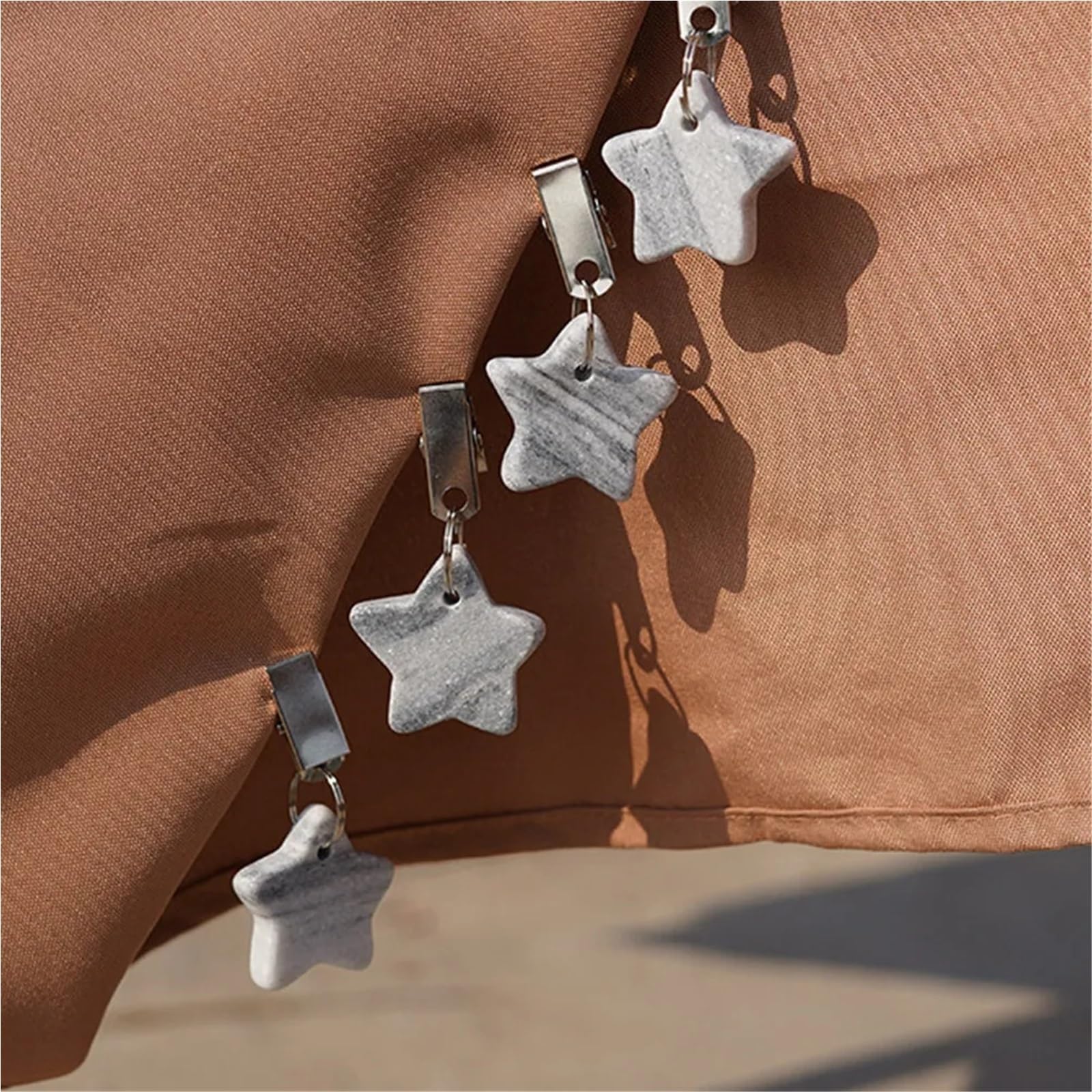 Tischdeckenbeschwerer, Marmor-Tischdeckengewichte, Edelstahl-Clips für Outdoor, Party, Hochzeit, Picknick, 10 Stück