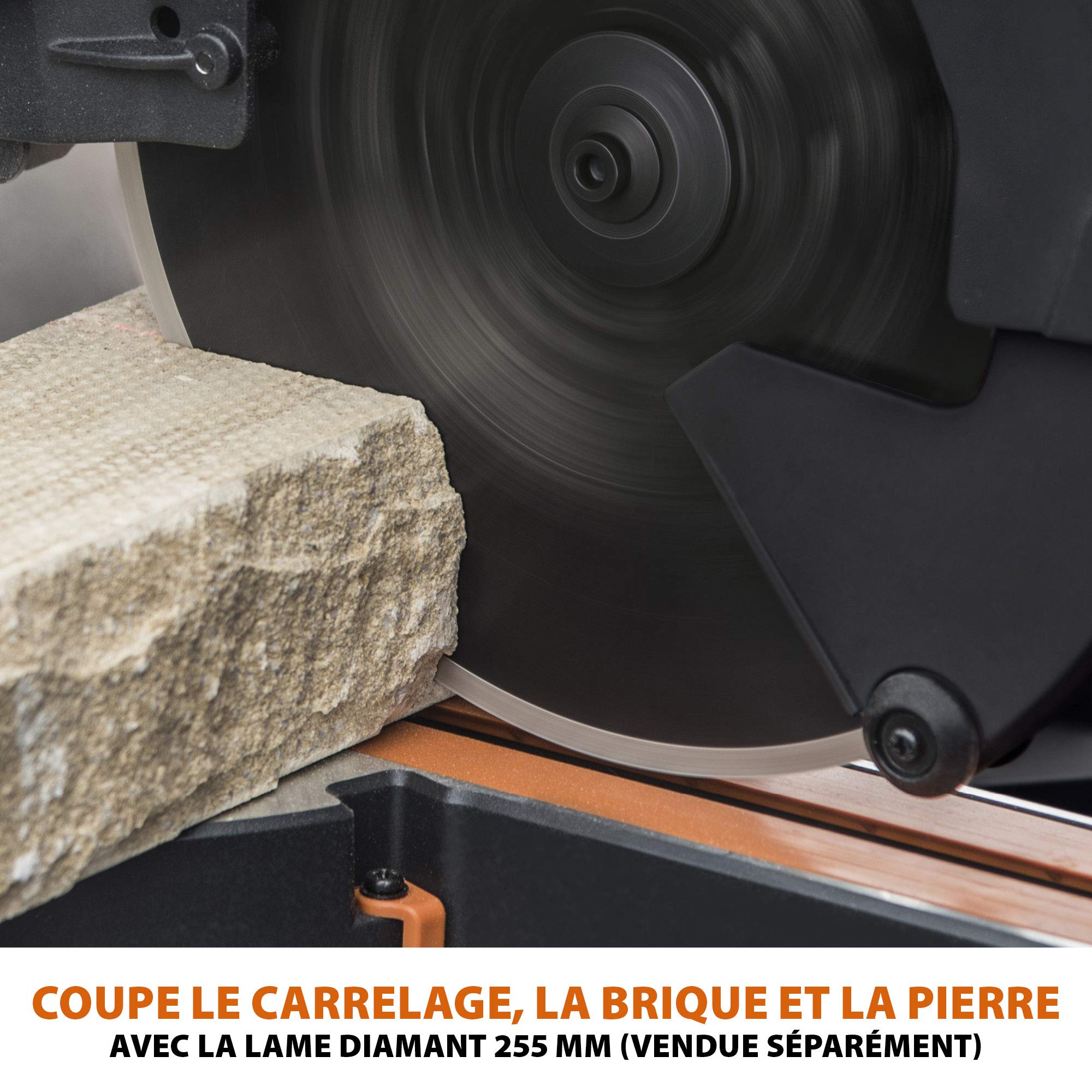 Evolution Power Tools Scie à Onglet Coulissante 255mm R255SMS-DB+ Double Biseau 45-45° Onglet 50-50° Coupe Multi-Matériaux