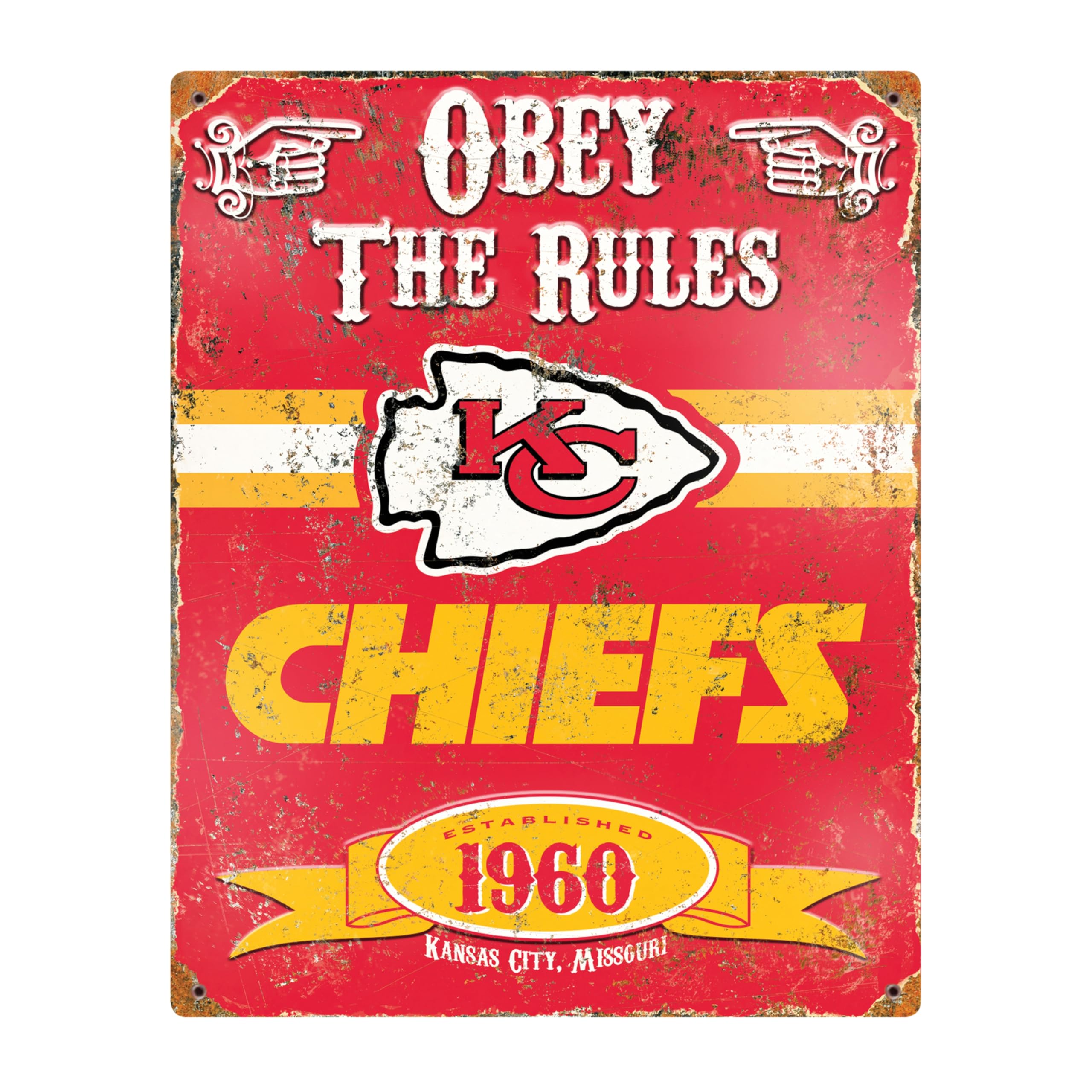 Party Animal NFL Football Vintage Wall Décor, Kansas City Chiefs