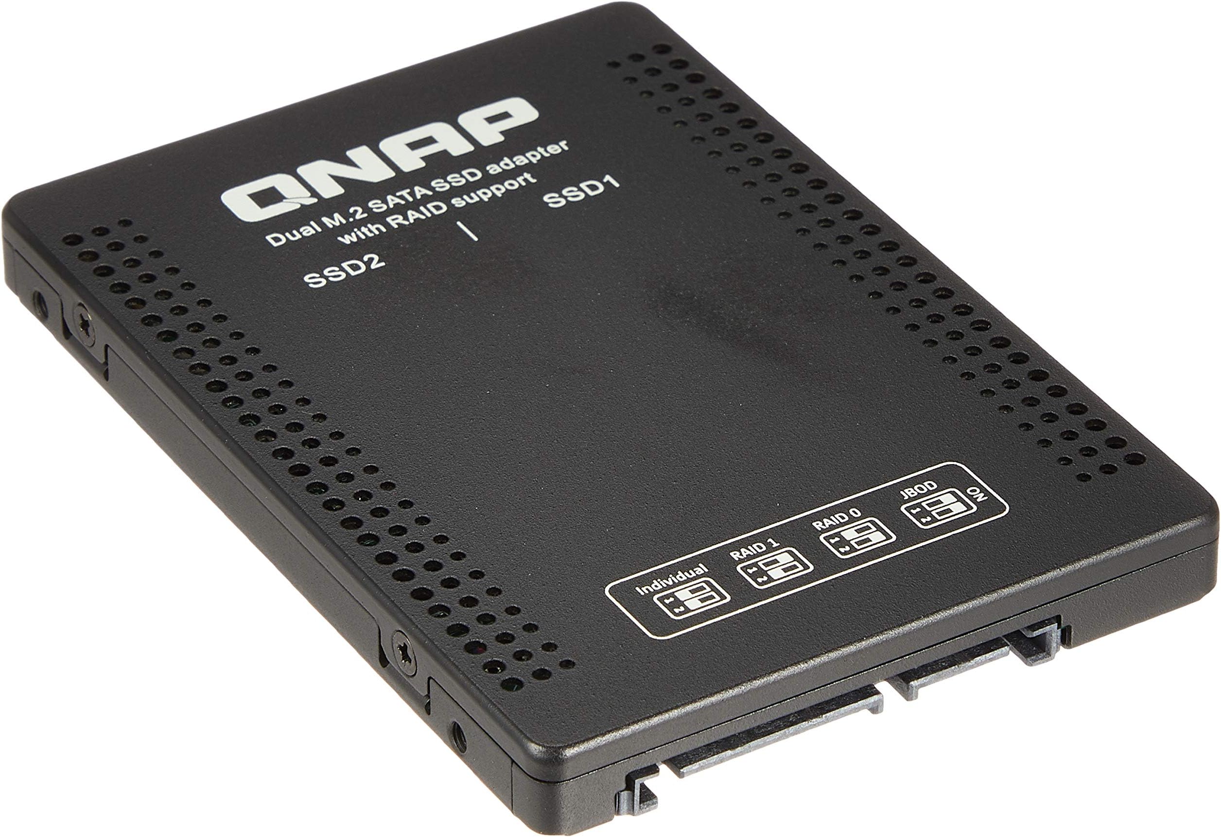 QNAP Dual M.2 SATA SSD to 2.5â€ SATA RAID Adapter Converter - 2 x M.2 2280 SSD to 3.5â€ SATA Adapter with RAID Support for PC and NAS. (QDA-A2MAR)