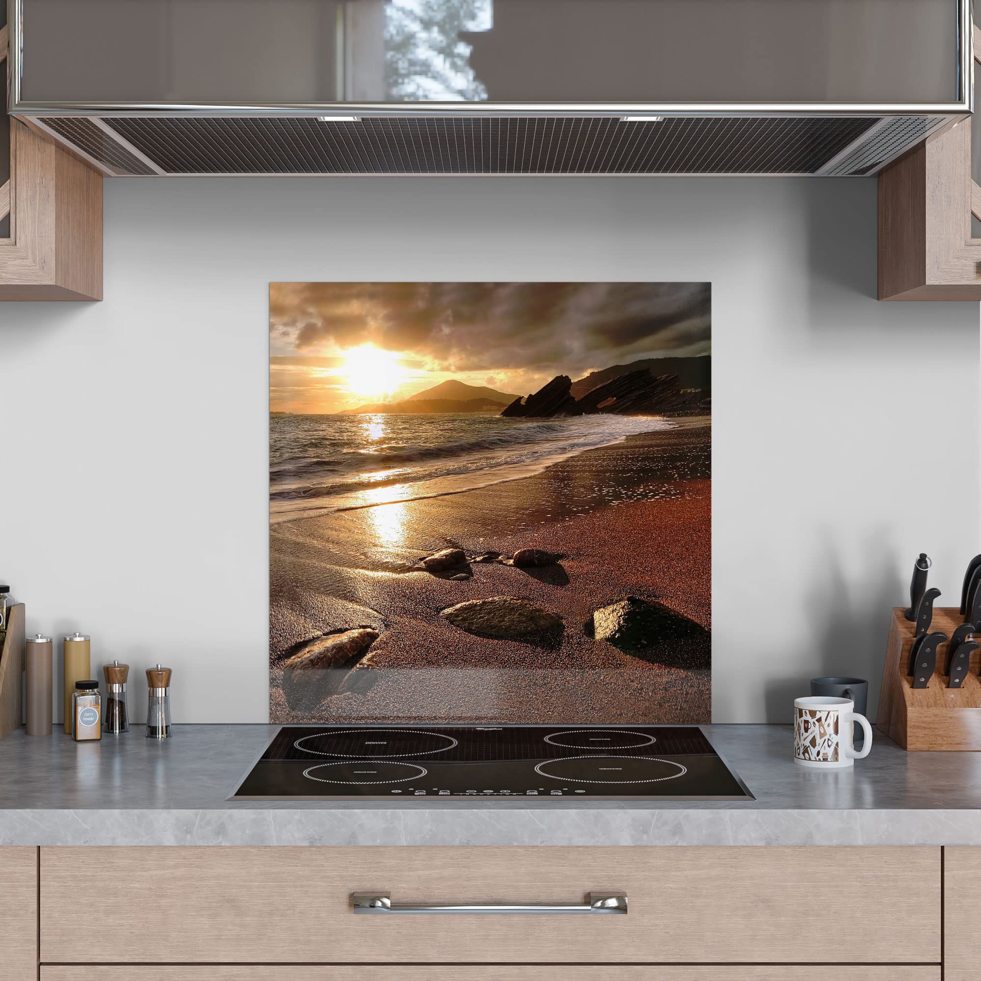 DEQORI Crédence De Cuisine En Verre - Motif Marbre Pastel - 60 X 60 Cm - Pour Salle De Bain Ou Cuisinière - Protection Anti-éclaboussures Pour Cuisine Et Salle De Bain