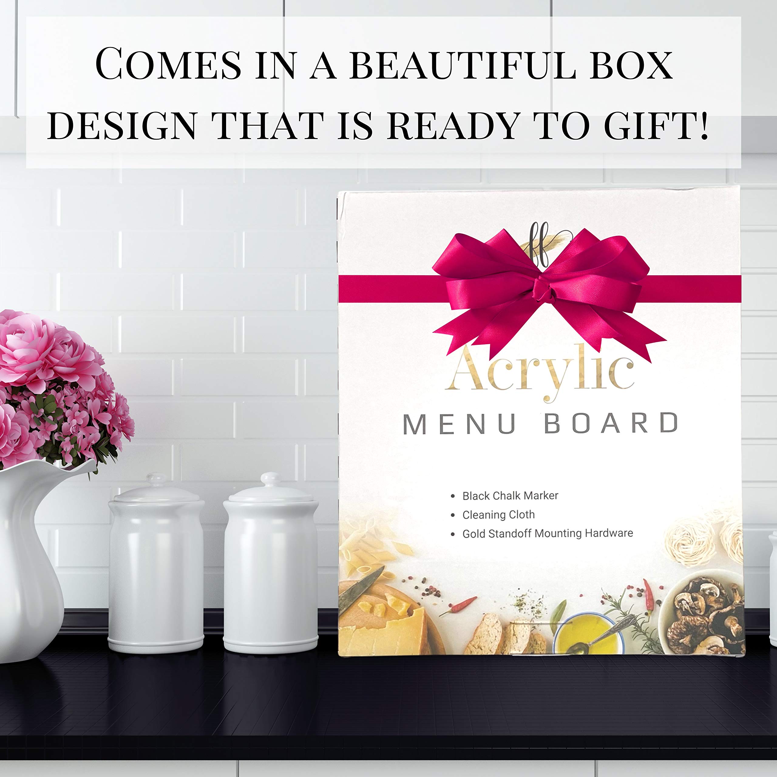 Acrylic Menu Board for Kitchen Dry Erase Weekly Meal Planner and