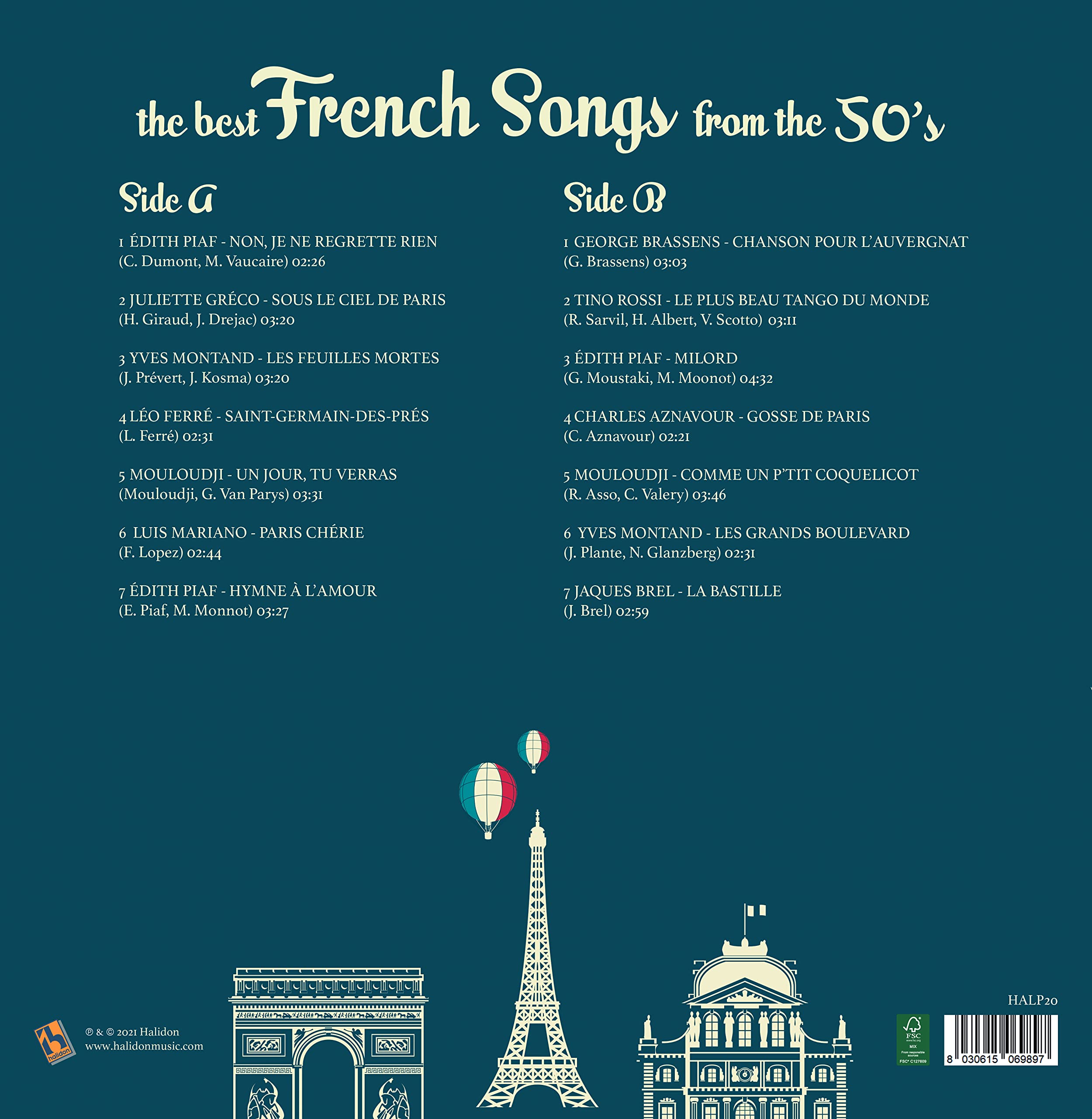 The best French Songs from the 50's Vinile - Édith Piaf , Charles Aznavour, Juliette Gréco