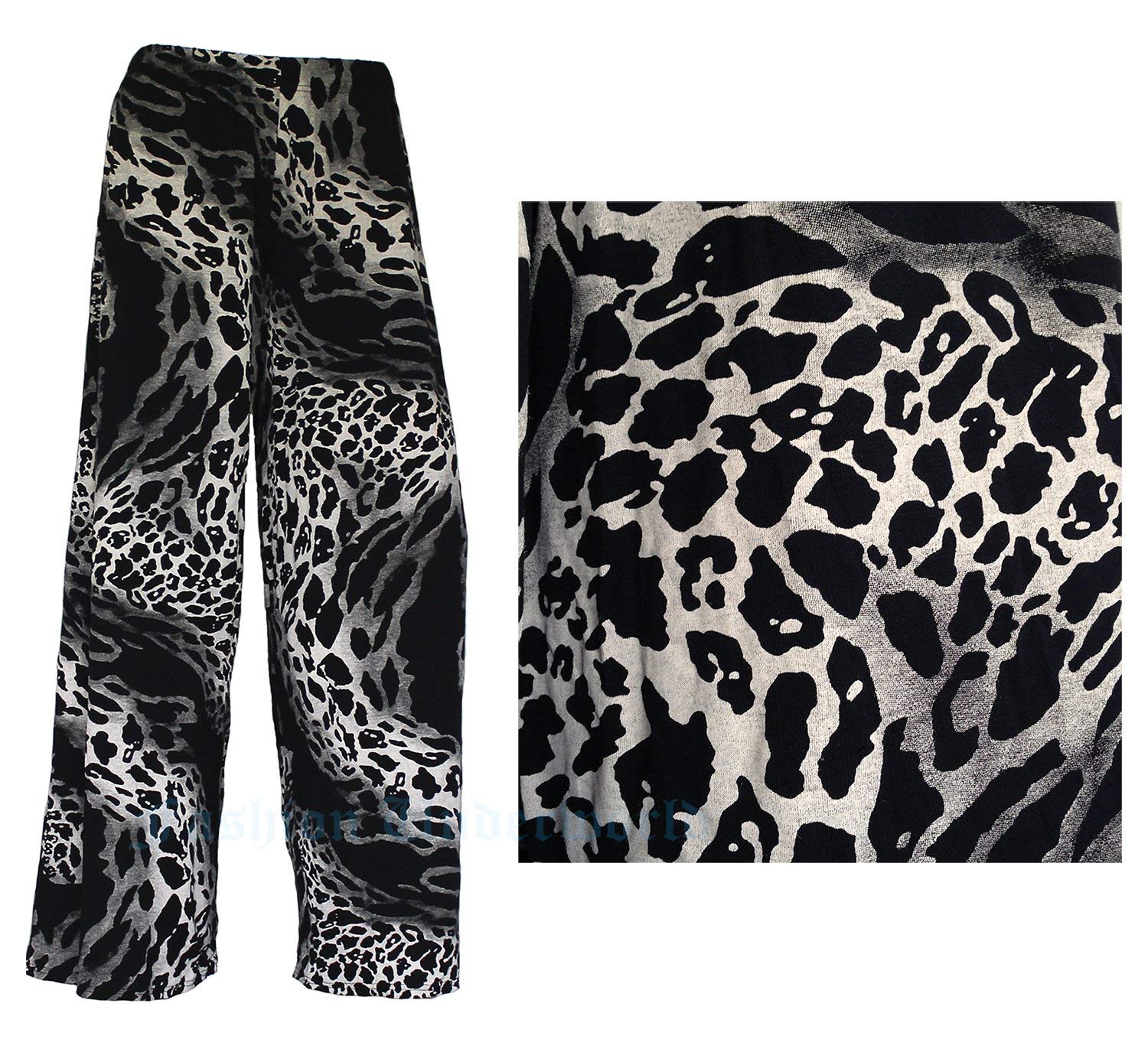 Wearall Women's .Tiedye Leopard Plus Size Palazzo Trousers