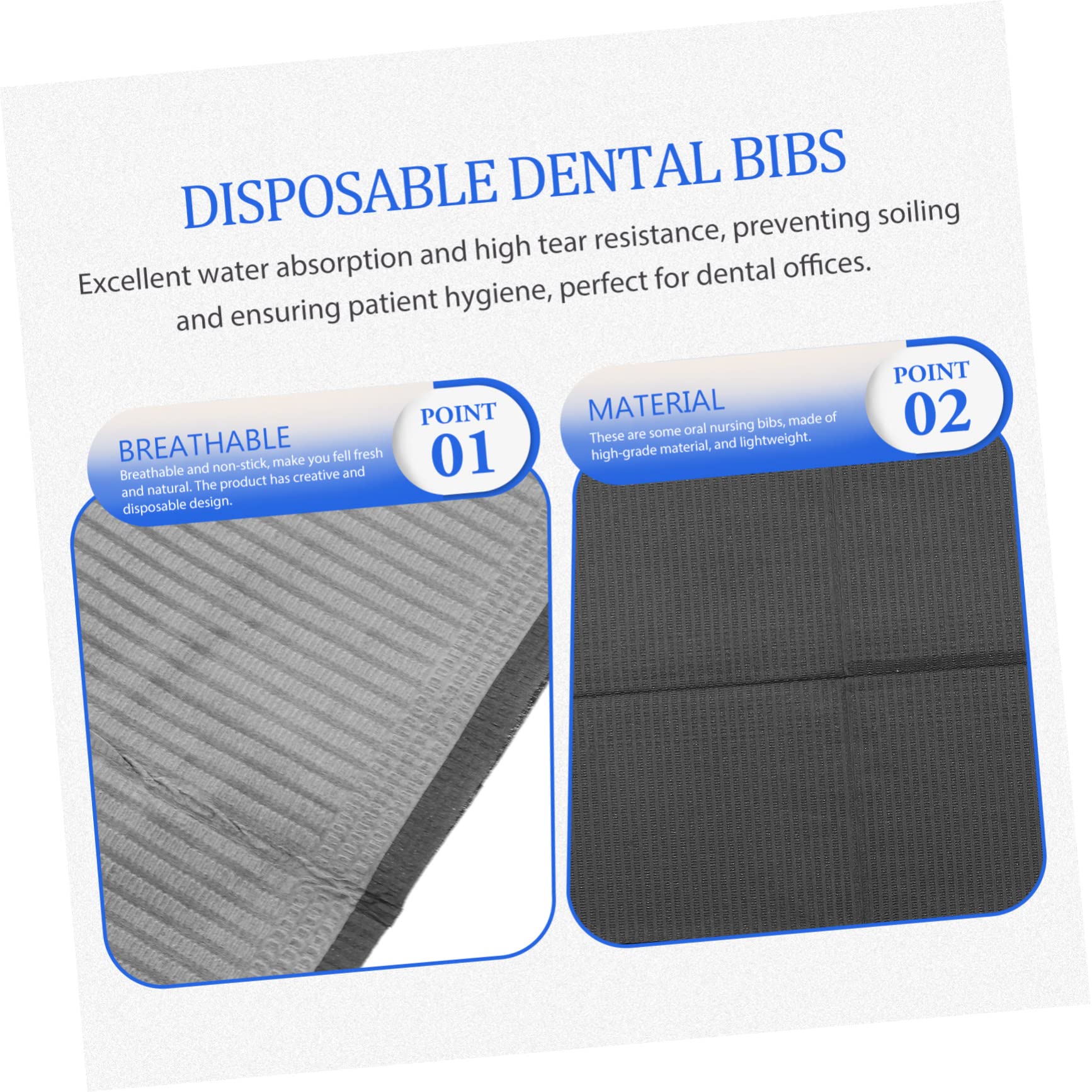 SOLUSTRE 125 Stück Einweg Dental Lätzchen Tischunterlage aus Papier und Pe Reißfest für Zahnarztpraxis und Schönheitssalon