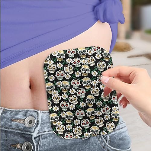 Miniatura 2 de Rnyleeg Novedosas fundas para bolsas de colostomía para mujer, 4 piezas, diseño de calavera, fundas para bolsas de ostomía con cierre, funda