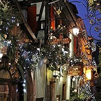 Vista 6 de Paquete de 2 tiras de luces solares superlargas en total de 170 pies, 480 LED, 8 modos mejorados, funciona con energía solar, impermeable, luces