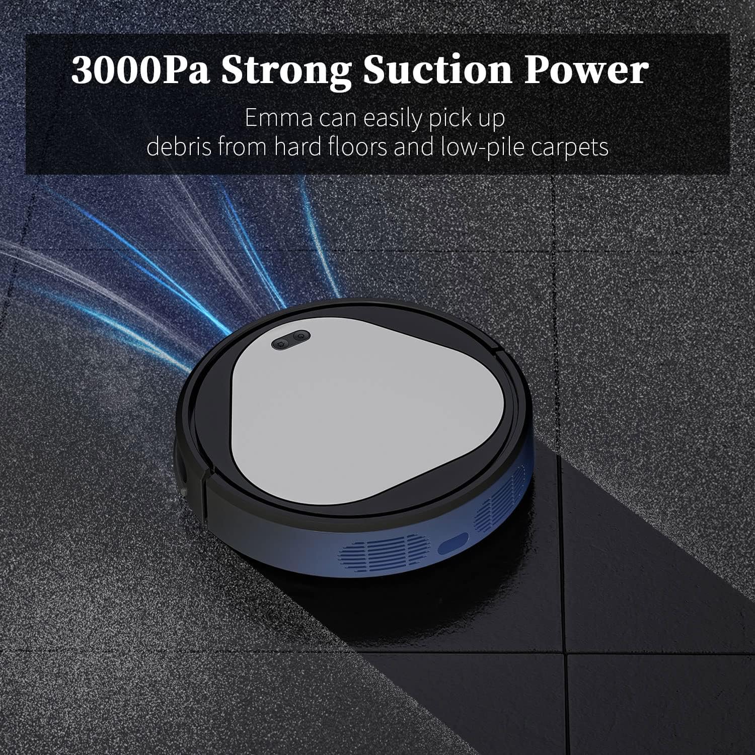 Emma Robot Vacuum Cleaner, Robot Vacuum 3000Pa, Robotic Vacuums 110Mins Runtime&Self Charging, Compatible with Alexa&Google Home&2.4G Wi-Fi, Ideal for Pet Hair, Hard Floor and Low-Pile Carpet (Emma) : Industrial & Scientific