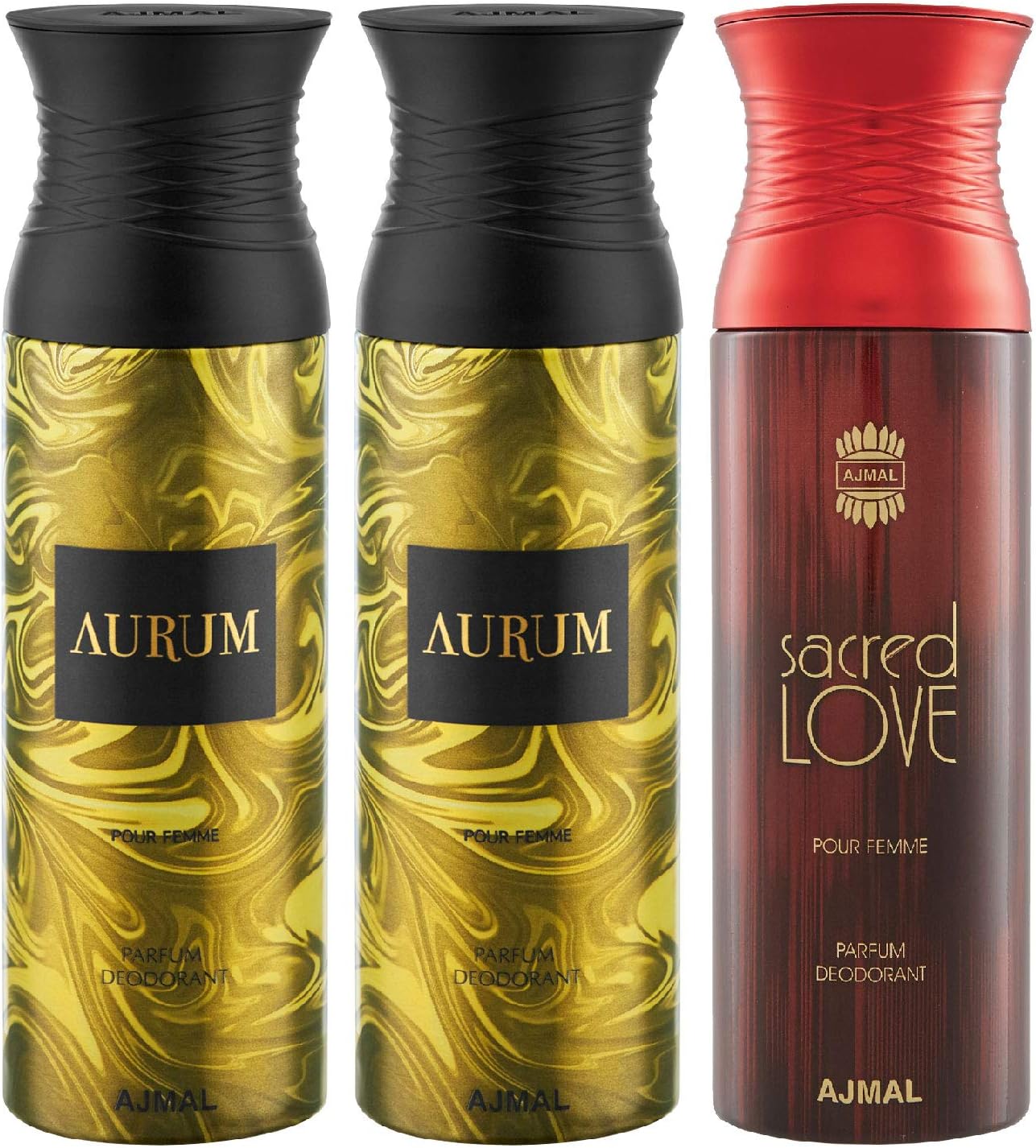 Aurum & Aurum & Sacred Love Deodorant Spray - For Women (200 ml, Pack of 3)