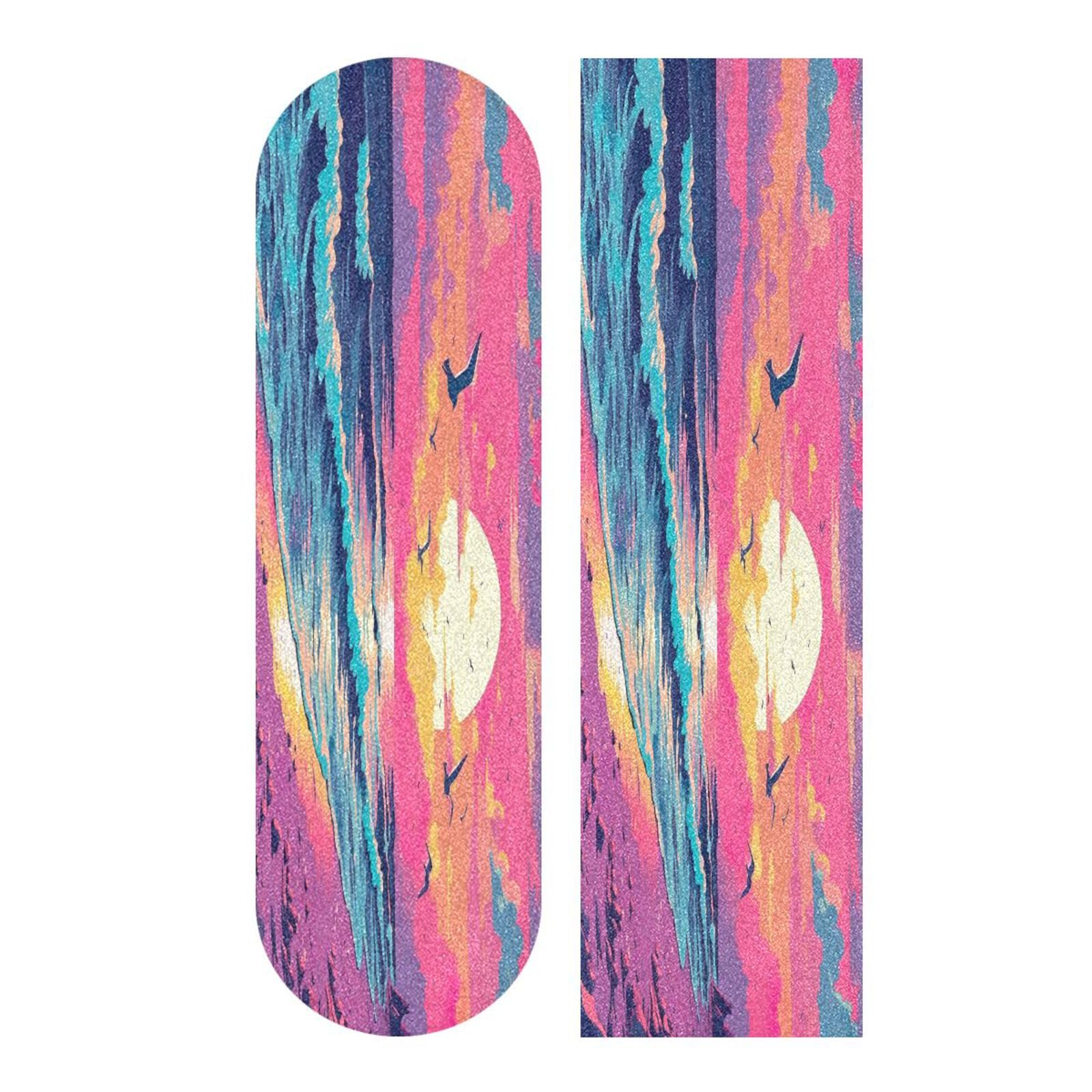 Coikll Seagulls on Beach Skateboard Grip Tape Deck Sandpaper for Rollerboard 9