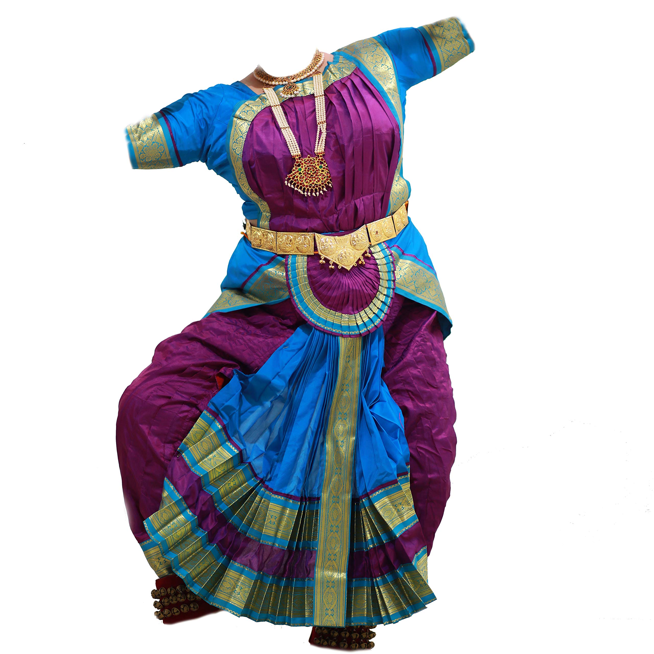 Mudra Dance Costumes Classical Bharatnatyam Readymade 36 Inch Violet and Blue Silk Cloth Women and Kids Dress for Fancy Dress, Costume Competitions, School Dance Events, Annual Functions (B08HM5GP43) Amazon Price History, Amazon Price Tracker