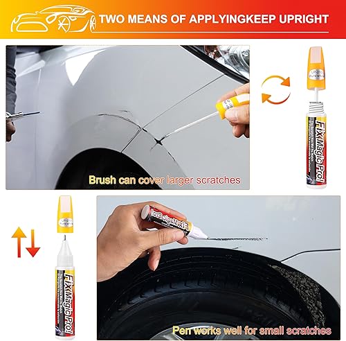 Miniatura 3 de Pintura de retoque para automóviles (blanca), reparación de arañazos de pintura de automóvil dos en uno, bolígrafo de pintura de retoque automotriz