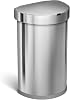 Simplehuman ST2009 Automatic Trash Can, 11.5 gal 45 L, Semi Round Sensor Can, Soft Close, Auto OpenClose, Brushed Stainless Steel