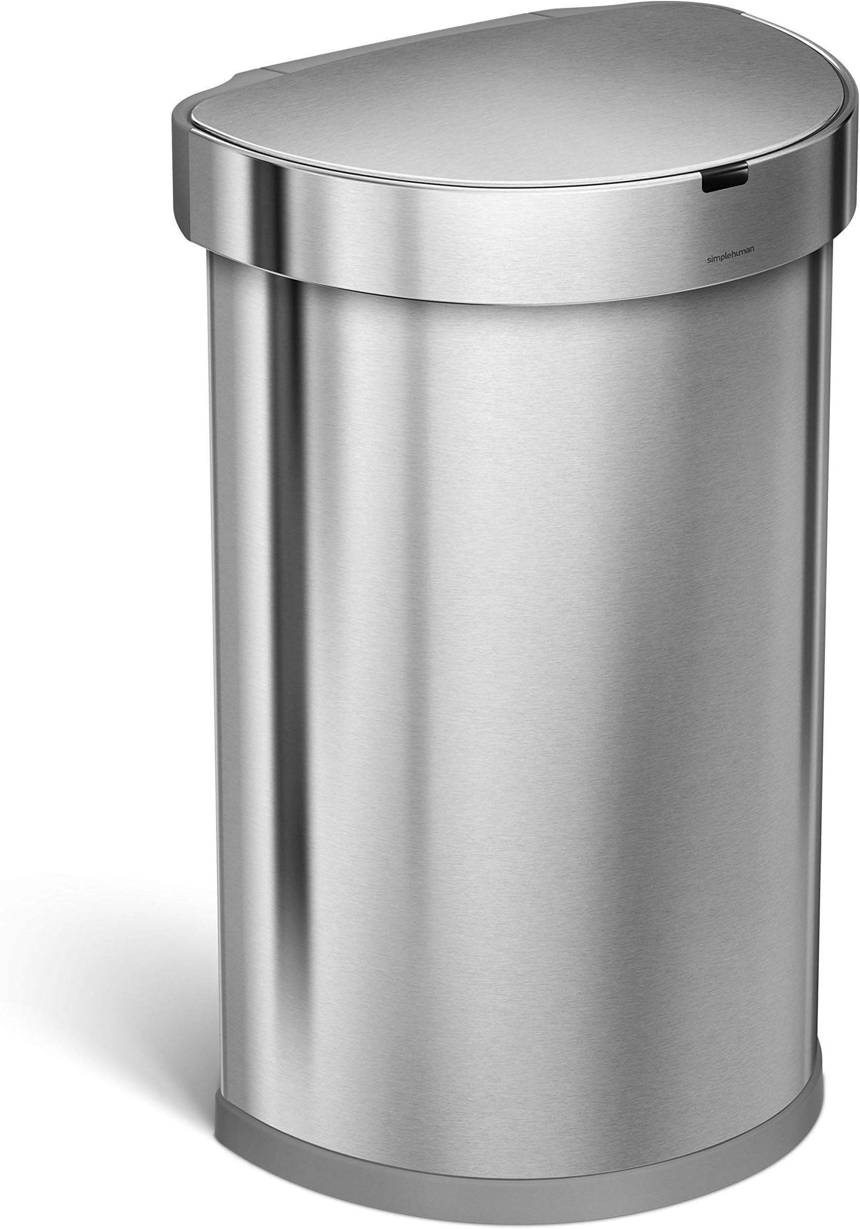 45 Liter / 12 Gallon Semi-Round Automatic Sensor Trash Can, Brushed Stainless Steel