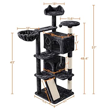 Amazon.com : Yaheetech Cat Tree, 57 inches Cat Tower with