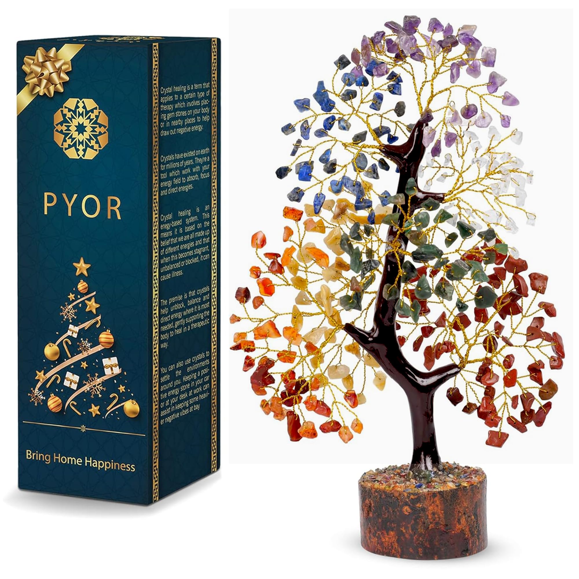 Albero Di Gem Naturale Agata Base 7 Chakra Albero Albero Albero Di Cristallo Orn - Foto 4