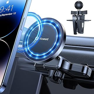 VICSEED for MagSafe Car Mount CD Slot & Air Vent [20 Strongest Magnets] Super Stable Magnetic Phone Holder for Car 360° HandsFree CD Phone Mount for Car Fit iPhone 15 14 13 12 Pro Max Plus Mini All