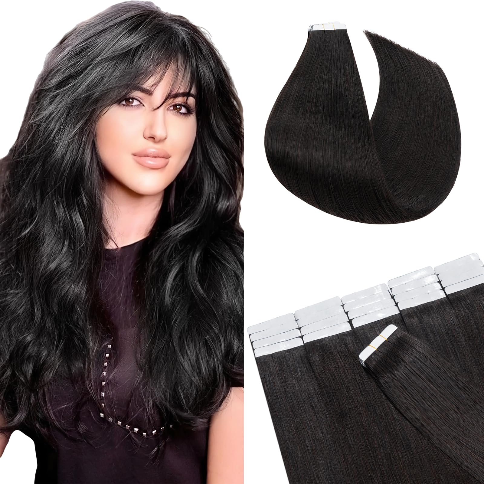 12"(30cm) SEGO 10PCS Extensiones Adhesivas Naturales Pelo Humano sin Clip [#4/27 Castaño Chocolate/Rubio Oscuro] Cabello 100% Remy Liso Balayage Tape in Human Hair (20g) — view 23