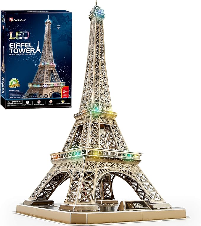 CubicFun Puzzle 3D LED Torre Eiffel Francés Landmark Maquetas para