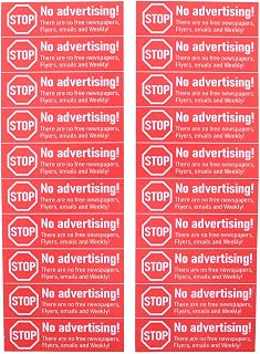 20PCS No Advertising Mailbox Sign Stickers - Self-Adhesive No Junk Mail Warning Decal for Home & Office Outdoor Post Box Letterbox Flyer Blocking