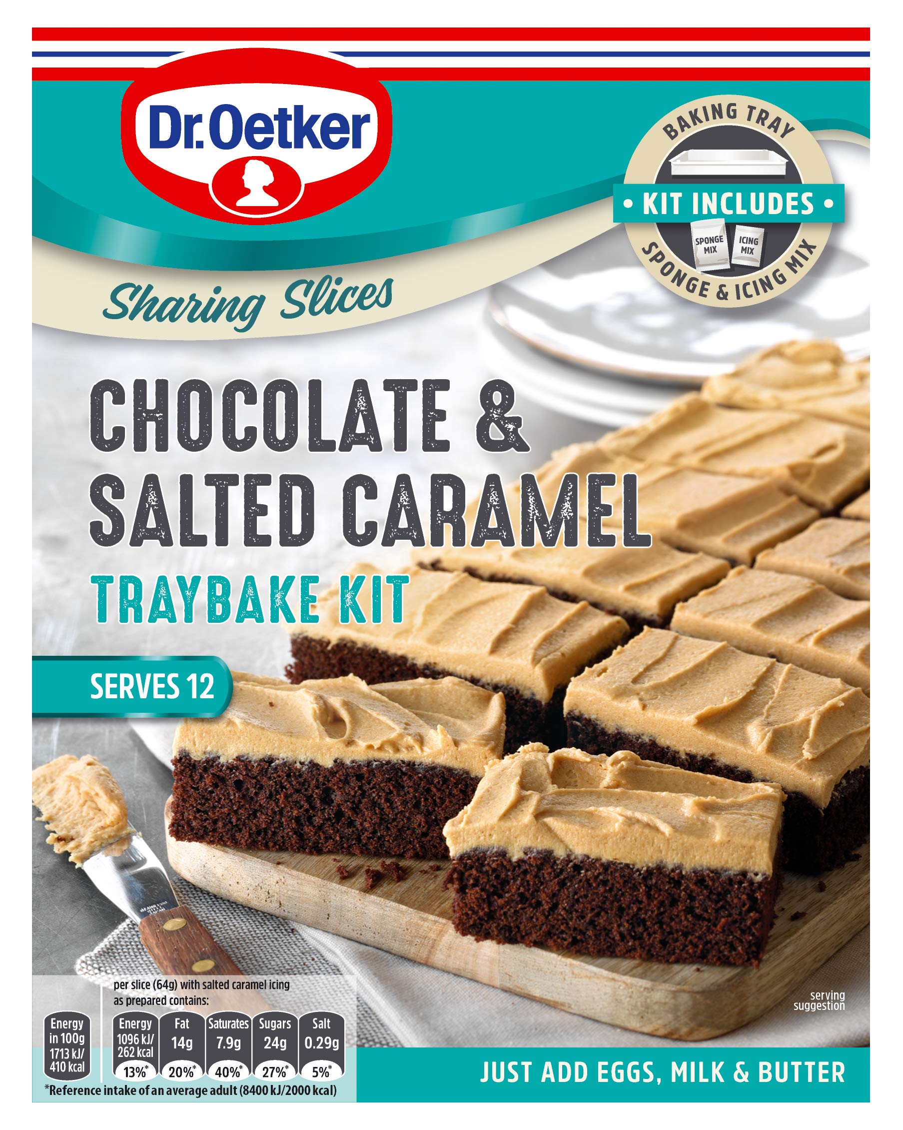 Dr. Oetker Chocolate and Salted Caramel Traybake Kit, 425g