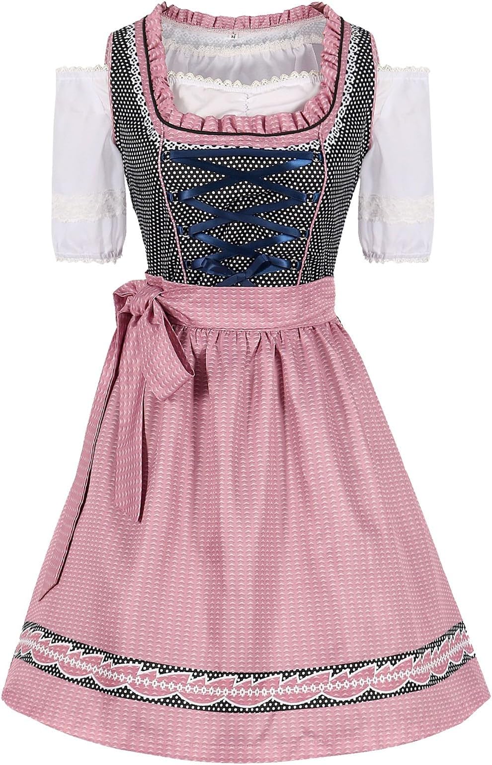 Women's Bavarian Oktoberfest Costume Floral Dress for Women Corset Sun Dress October Festival Bat Dress Plus Size