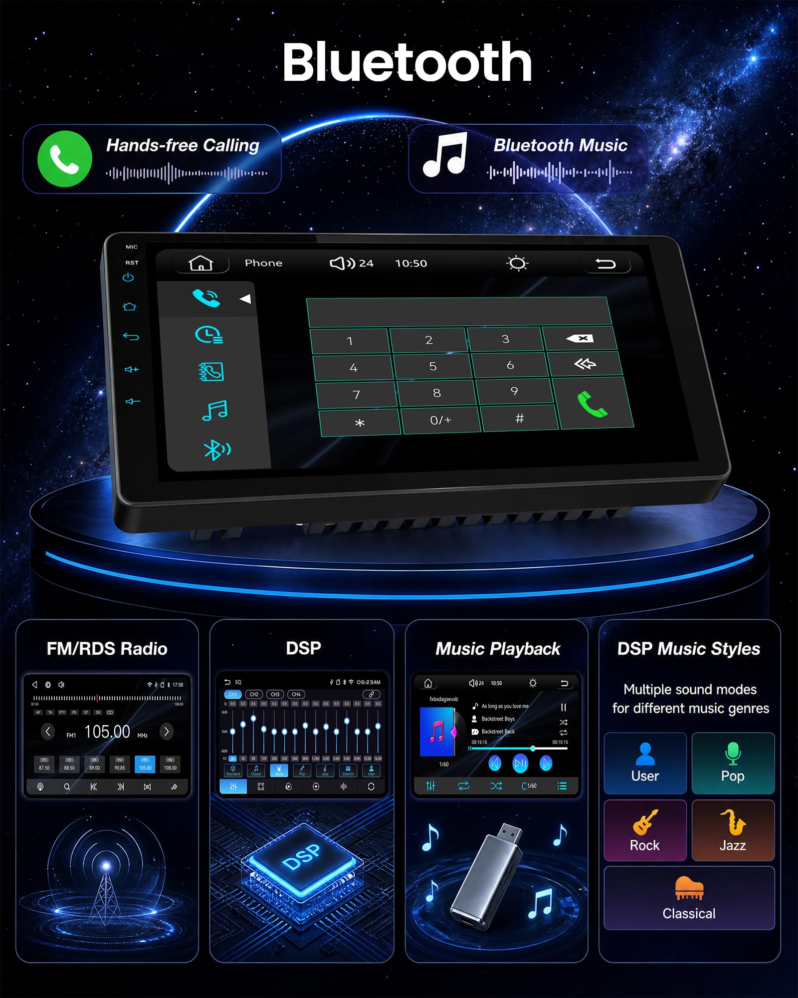 SIXWIN Autoradio Nissan Qashqai J10 2006-2016, Schermo Touch 9" IPS HD, Radio Auto con CarPlay senza Fili e Android Auto,Vi-Link, Bluetooth, FM RDS, DSP, USB,Supporto Volante e Telecamera