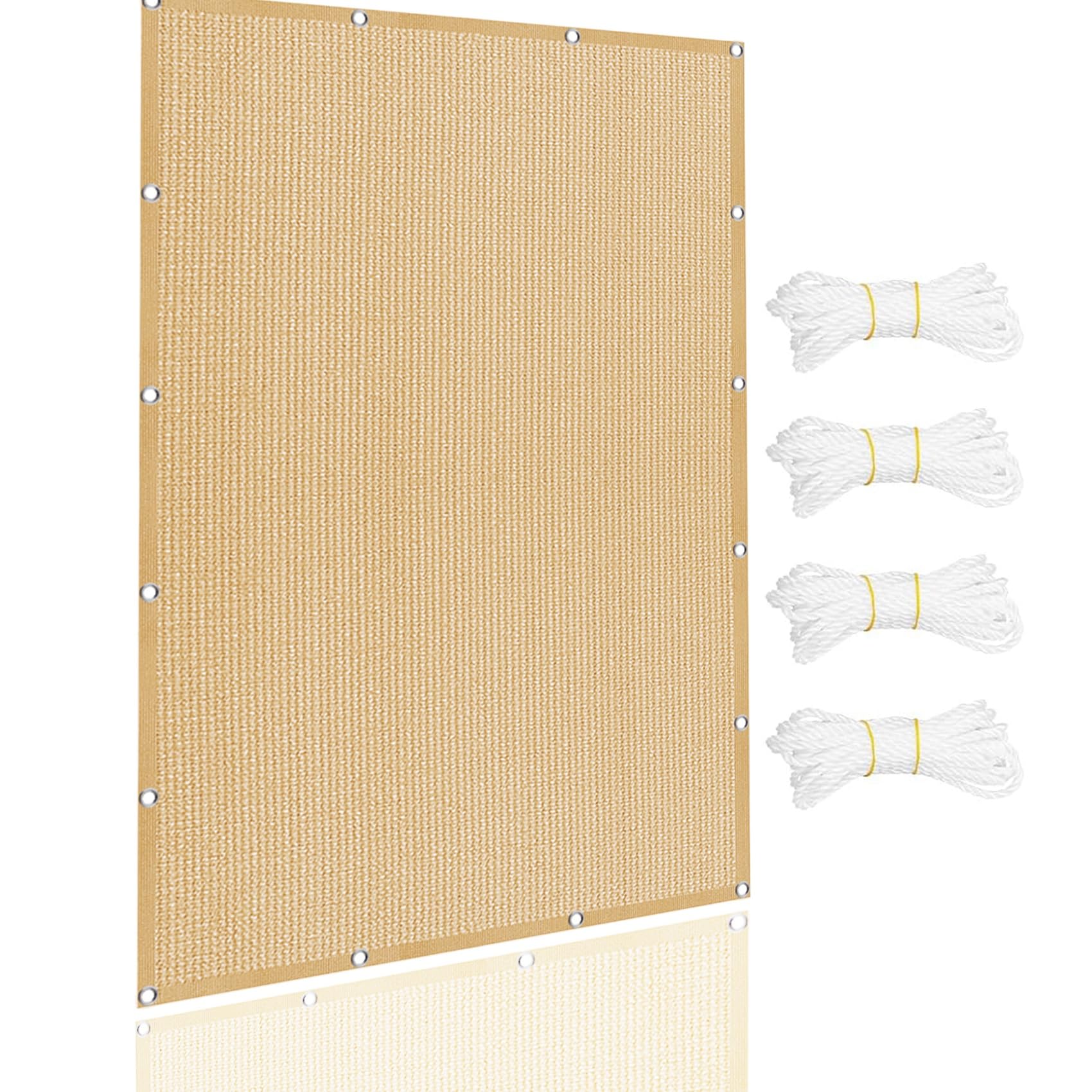Voile d'ombrage rectangulaire contre la chaleur sur balcon, toile HDPE respirante