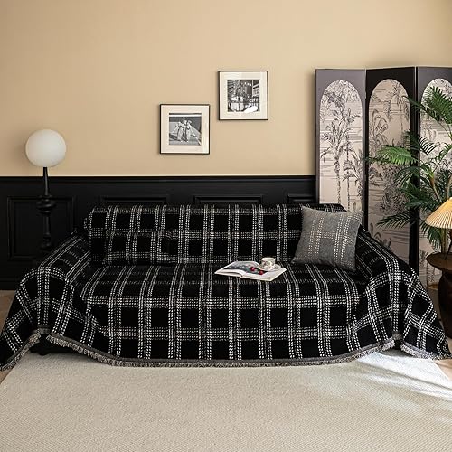 Miniatura 146 de HANDONTIME fundas de sofá beige para sofá, fundas boho de jacquard y corduroy para perros, funda de sofá de felpilla para perros, protector suave