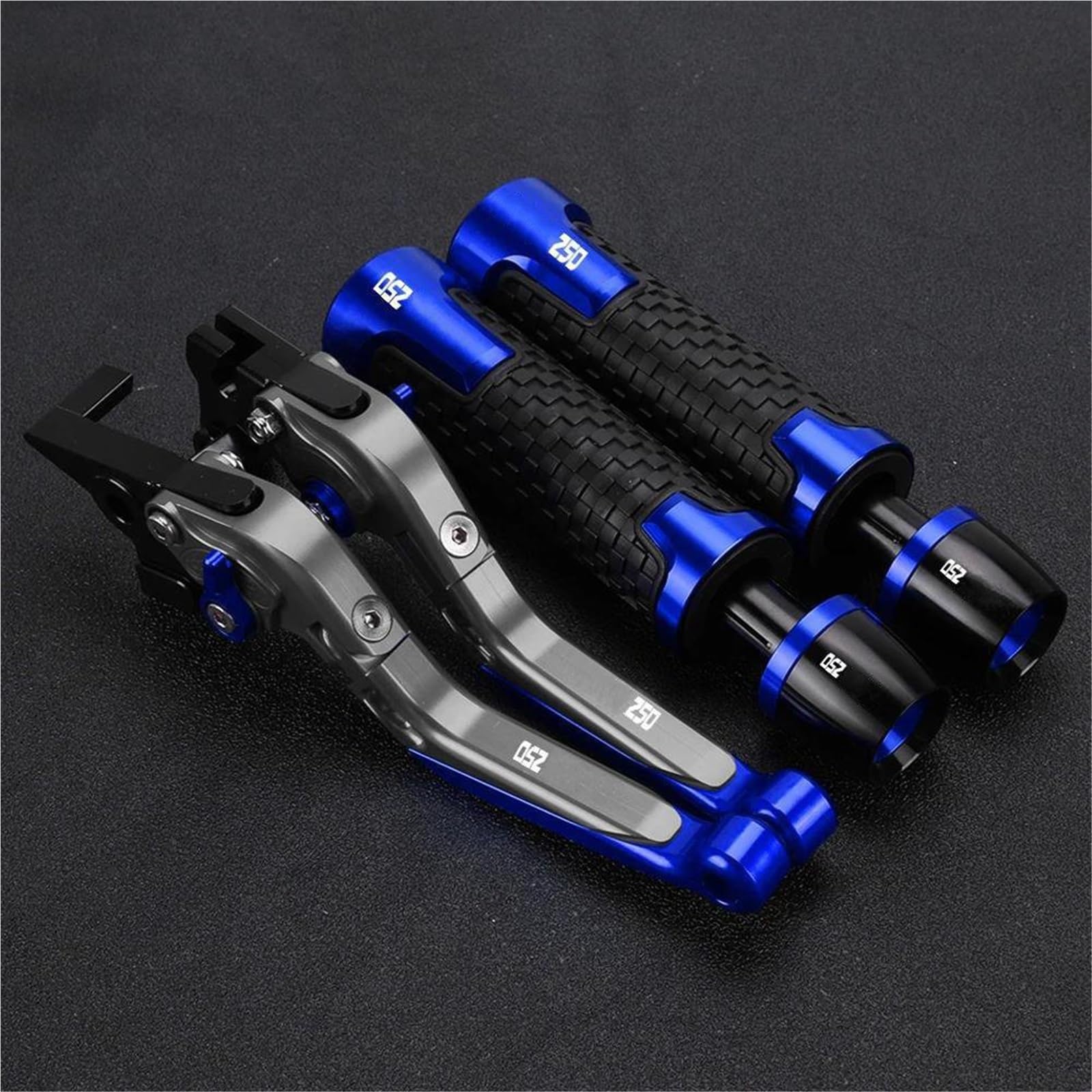 TGVSELPJ Motorcycle Part Motorcycle Folding Brake Clutch Levers Handlebar Hand Grips Ends Adjustable for H-onda CBR250 CBR 250 1988-1994(Blue 3)