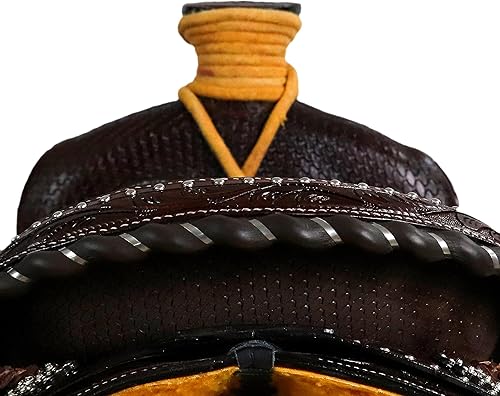 Miniatura 8 de Manaal Enterprises Caballo de cuero de alta calidad Wade Tree Western Leather Ranch Roping Horse Sillín de cuero premium para rancho y trabajo de