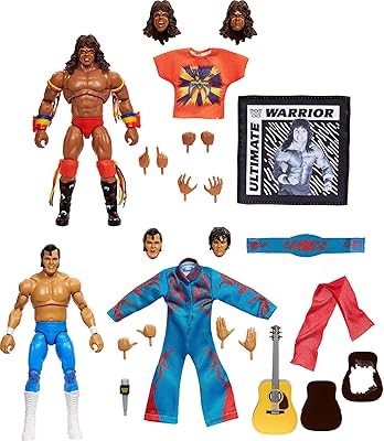 Mattel WWE Coliseum Collection Action Figure 2-Pack, Set with Ultimate Warrior & Honky Tonk Man 6-inch Collectibles & Accessories Including Swappable Parts (Amazon Exclusive)