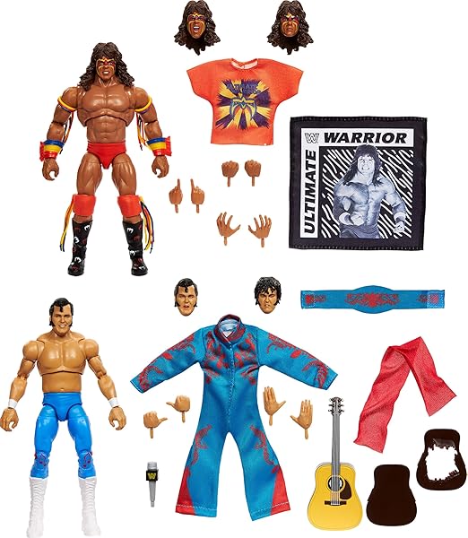 Mattel WWE Coliseum Collection Action Figure 2-Pack, Set with Ultimate Warrior & Honky Tonk Man 6-inch Collectibles & Accessories Including Swappable Parts (Amazon Exclusive)