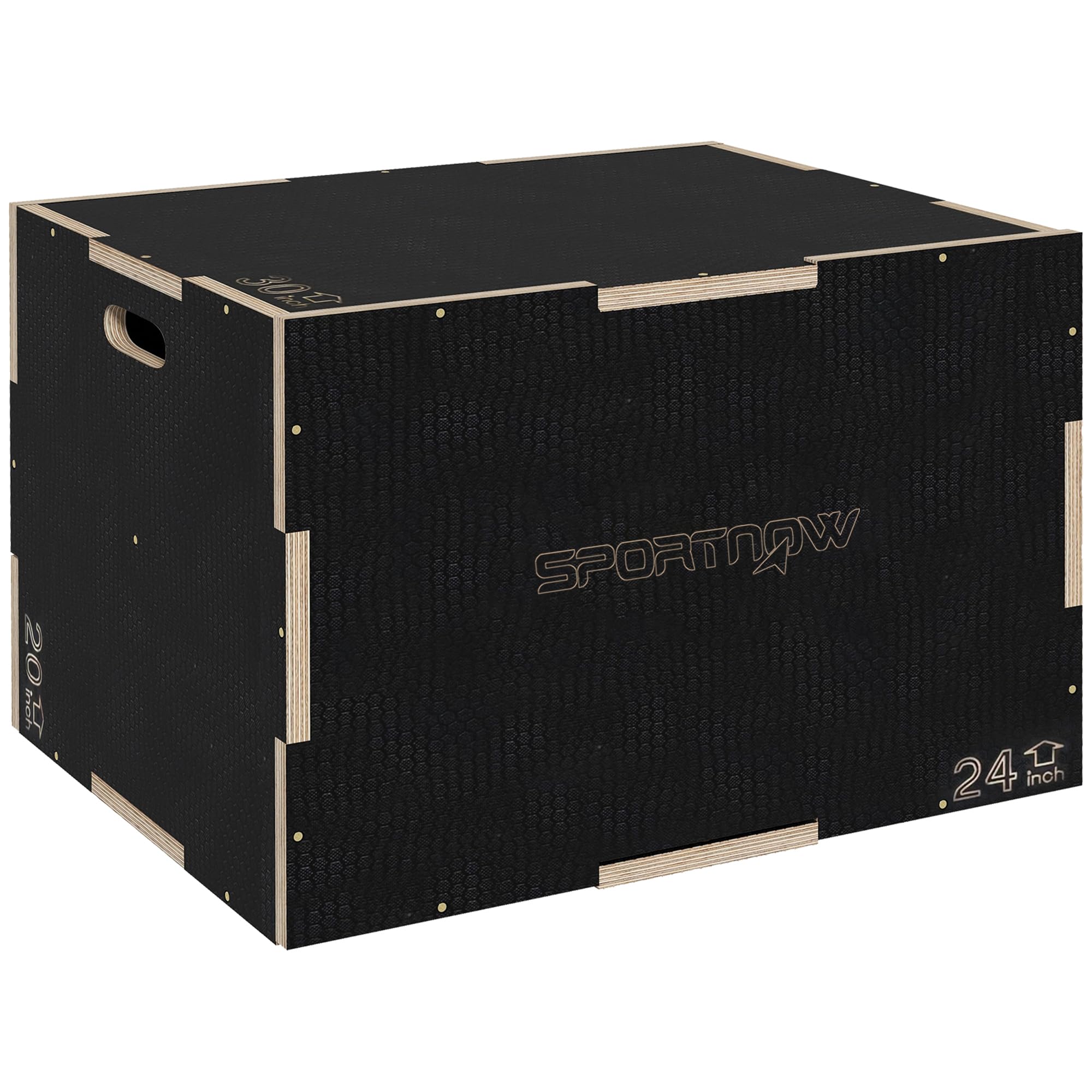 Sportnow Black Pylometric Jumping Box Wood 41/51/61Cm